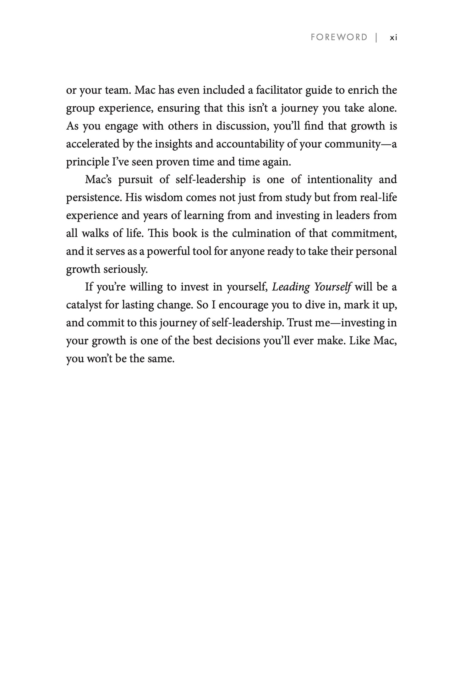 Leading Yourself